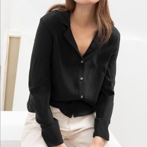 V-Cut Silk Shirt